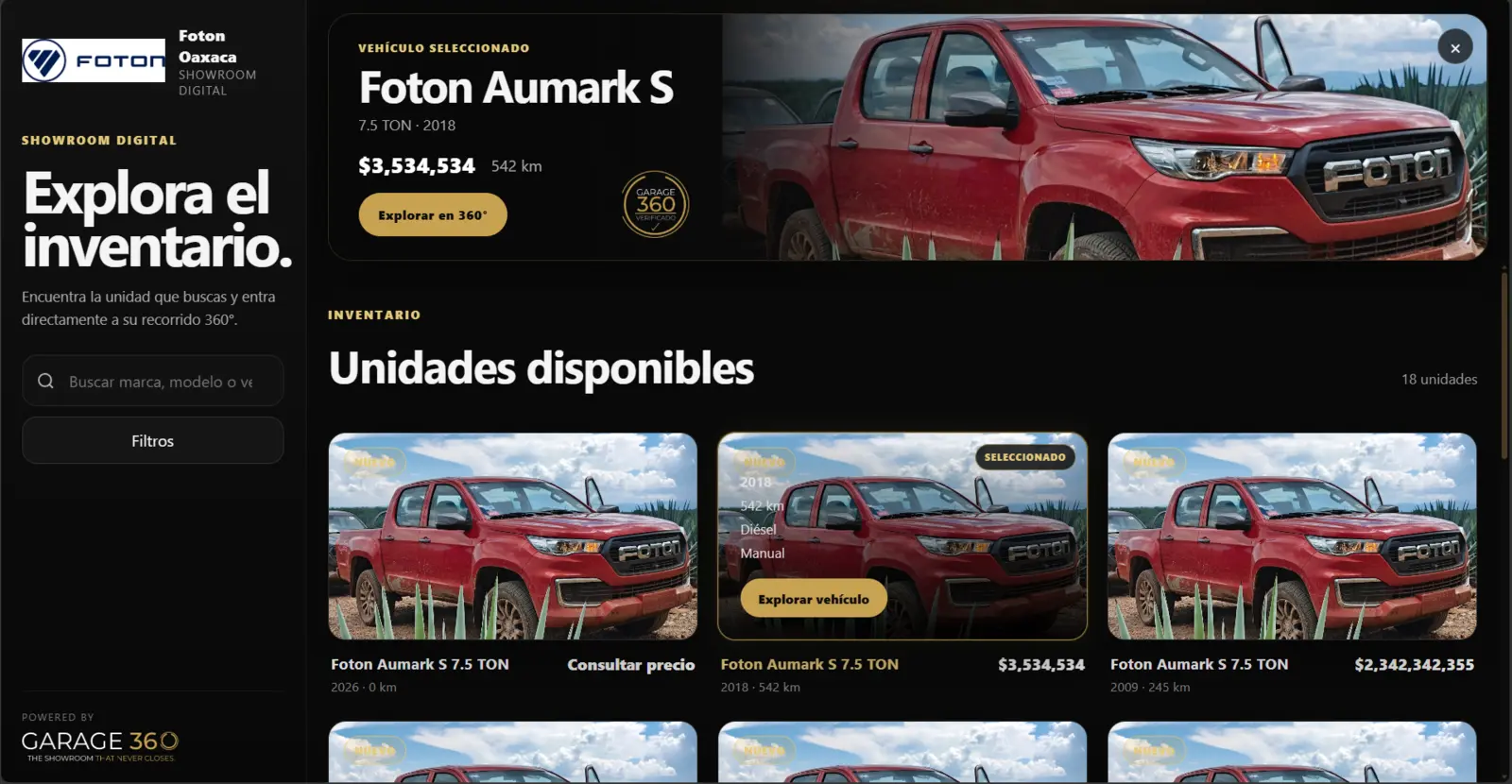 Inventario digital Garage 360